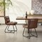 Set of 2/4 Mid-Century Modern Leatherette Solid Back Dining Chair with V-shaped Solidwood Legs